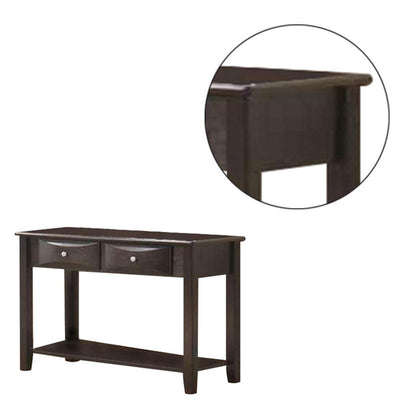 Wooden Console Table with 2 Spacious Drawers, Brown - View 5