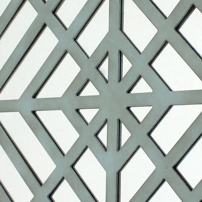 Contemporary Mirrored Wall Decor Set of 2 with Geometric Overlay on Top, Blue and Silver - View 3