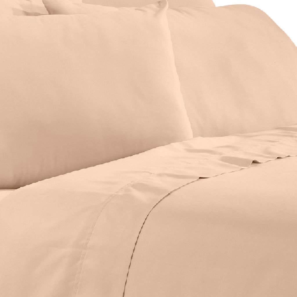 Minka 6 Piece California King Bed Sheet Set, Soft Microfiber, Sand Pink - View 3