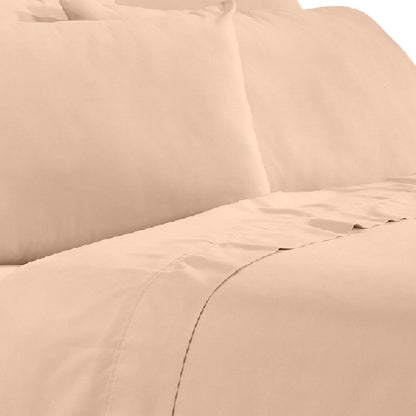 Minka 6 Piece California King Bed Sheet Set, Soft Microfiber, Sand Pink - View 3