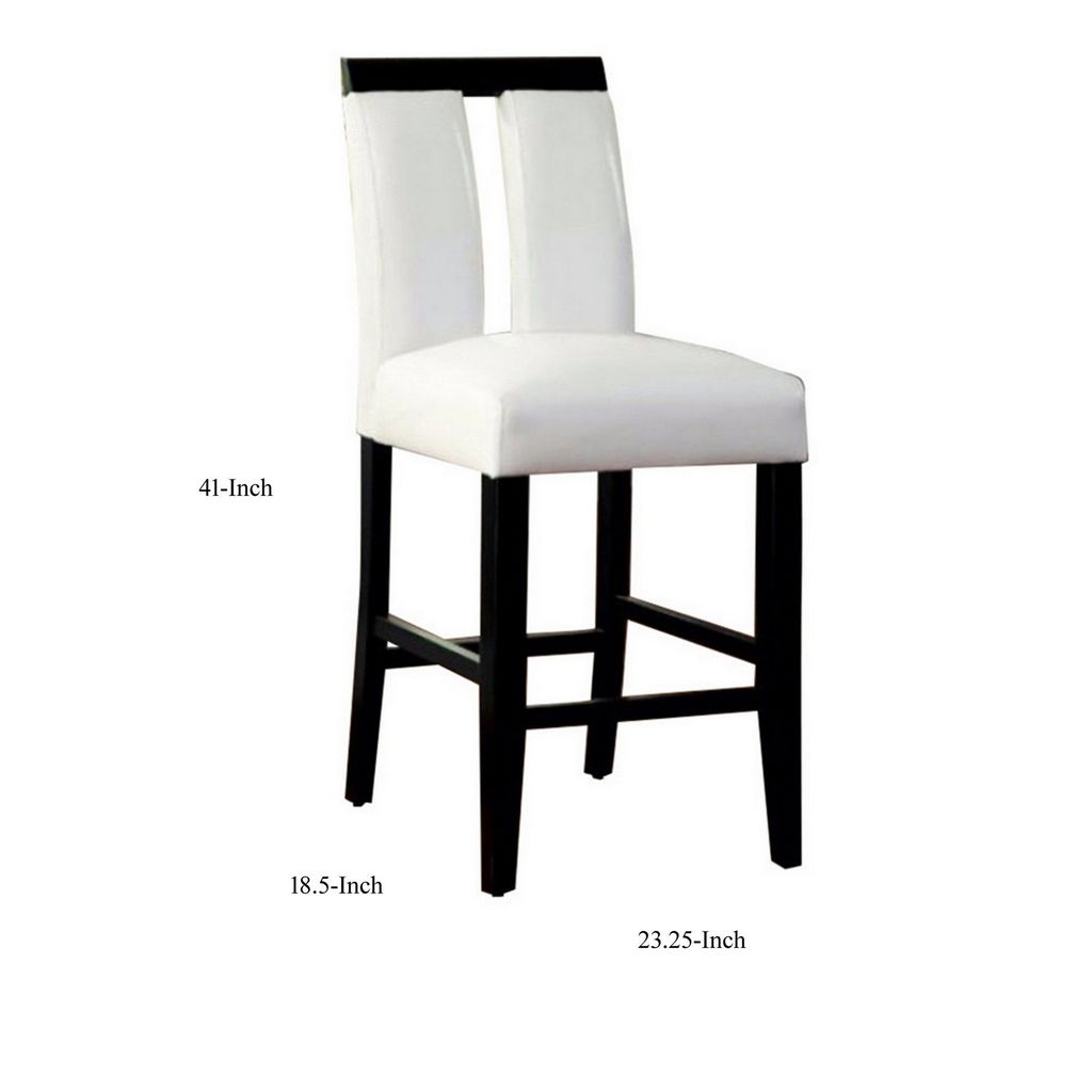 Luminar II Contemporary Counter Height Chair, White And Black Finish, Set of 2 - View 6