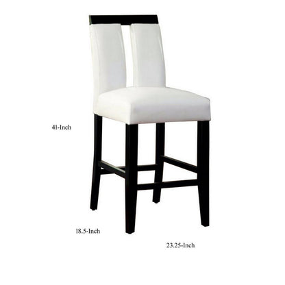 Luminar II Contemporary Counter Height Chair, White And Black Finish, Set of 2 - View 6