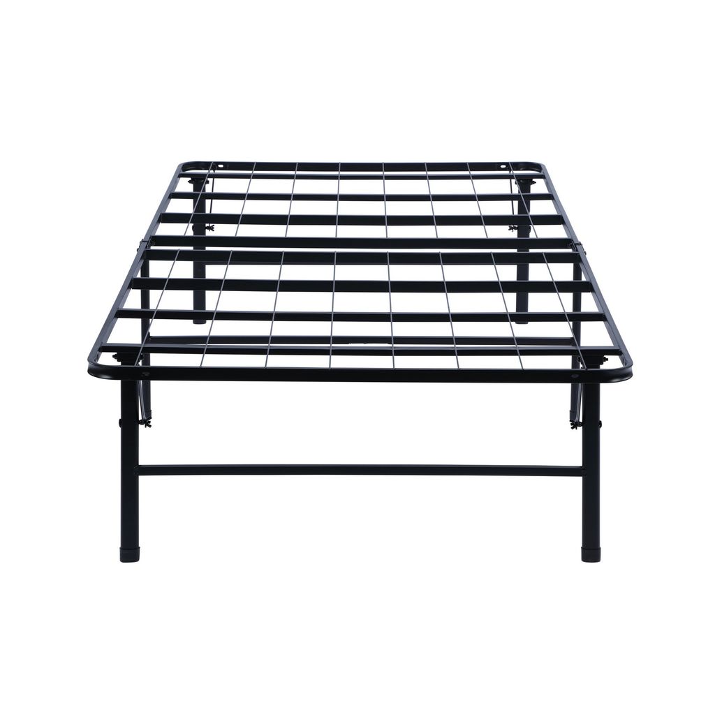 Adel Full Size Low Profile Bed, Foldable Metal Frame, Black - View 2