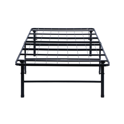 Adel Full Size Low Profile Bed, Foldable Metal Frame, Black - View 2