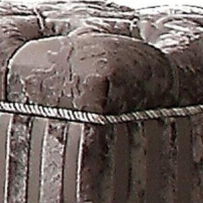 Traditional Style Wood and Poly Resin Vanity Stool, Gray - View 4