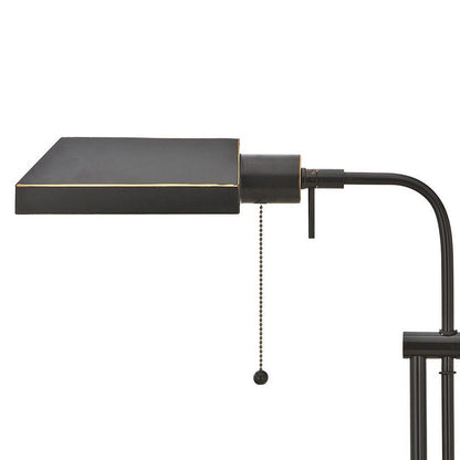 Metal Rectangular Desk Lamp with Adjustable Pole, Black - View 2
