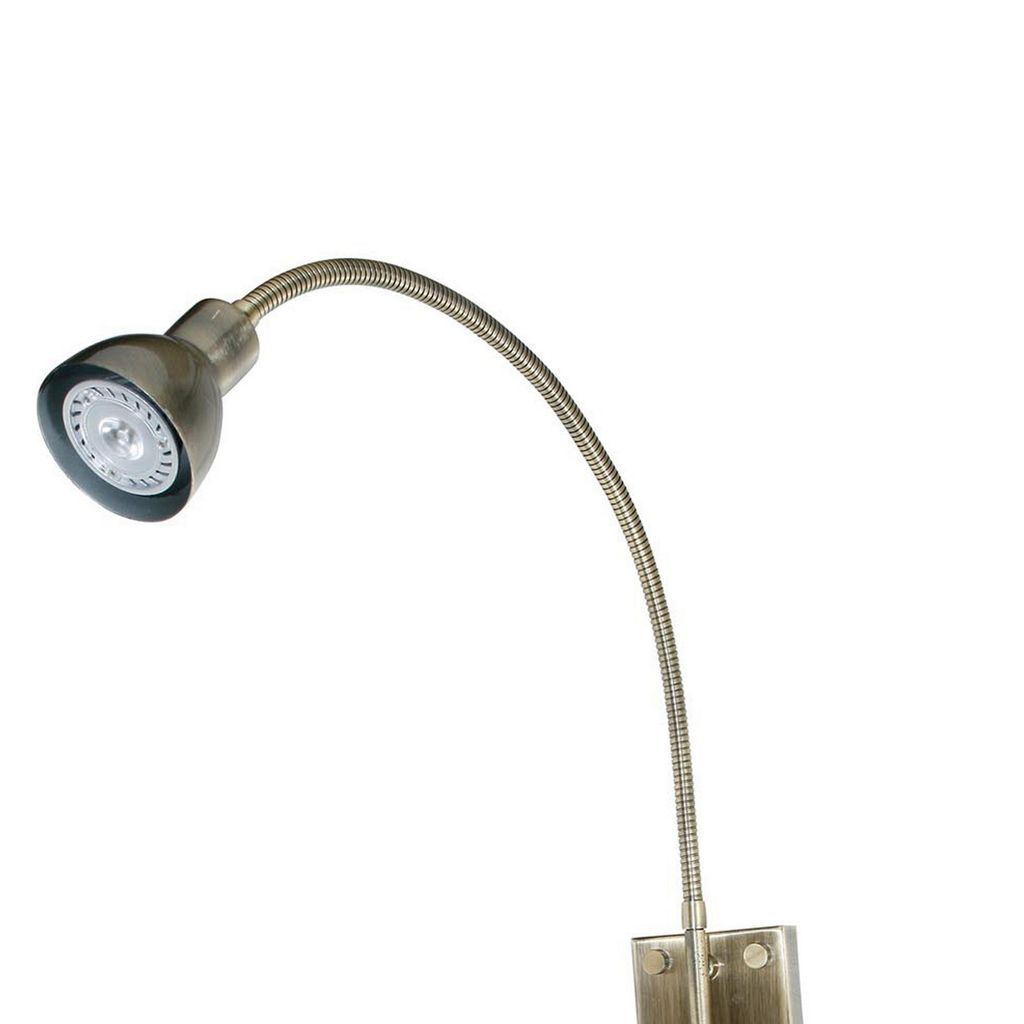 Metal Round Wall Reading Lamp with Plug In Switch, Silver and Gray - View 2