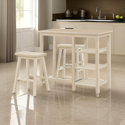 Spacious Counter Height Set, Off White, 3 Piece Pack - View 7