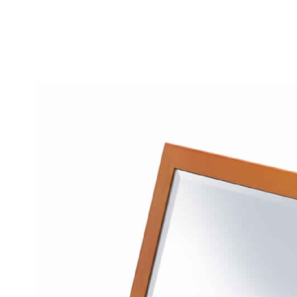 Wooden Rectangular Tilted Bevelled Mirror, Brown and Silver - View 3