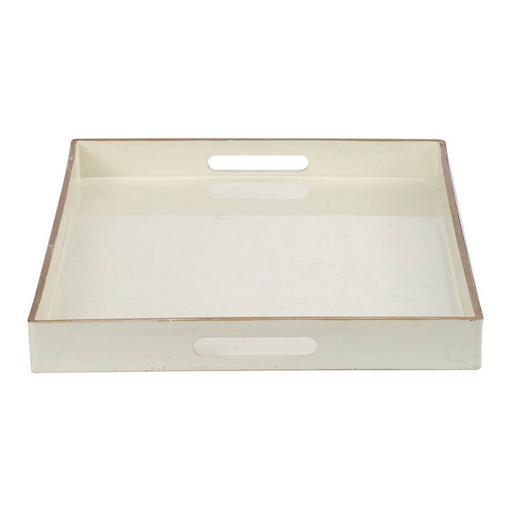 Mimosa Rectangle Tray With Cutout Handles, White - View 4