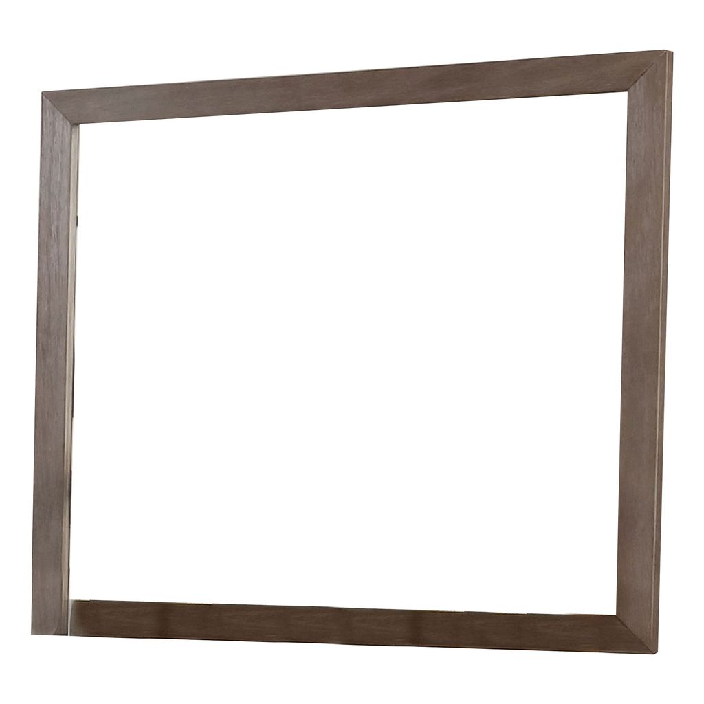 36 Inch Mirror with Rectangular Wooden Frame, Brown
