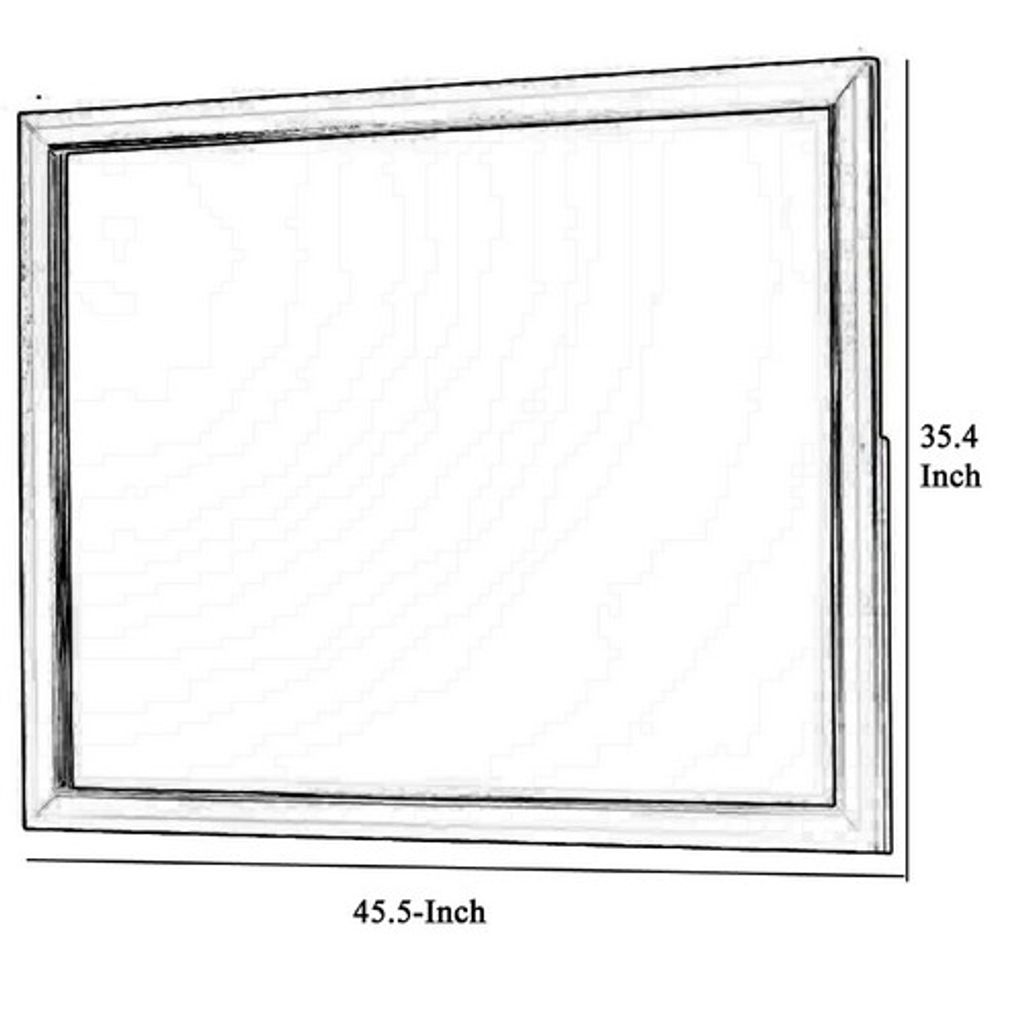 Rectangular Wooden Frame Dresser Top Mirror, Black and Silver - View 6