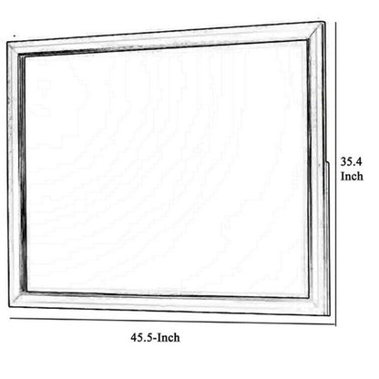 Rectangular Wooden Frame Dresser Top Mirror, Black and Silver - View 6