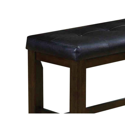 Comfy Wooden Counter Height Bench, Black & Espresso Brown - View 4