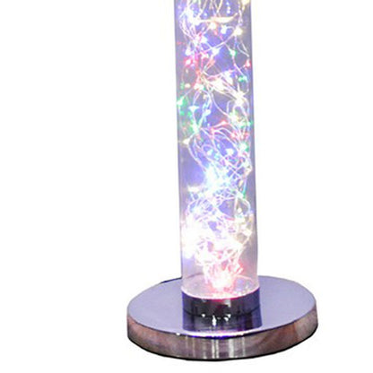 Floor Lamp with LED Bulbs and Wireless Remote Control, Silver - View 2