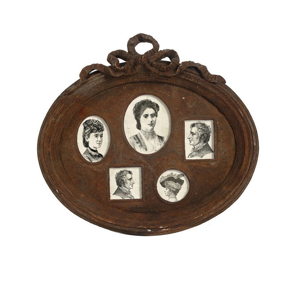 Traditional Style Rustic Photo Frame in Ceramic, Set of Two, Brown - View 4