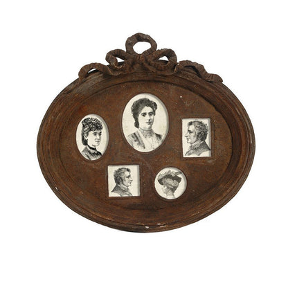 Traditional Style Rustic Photo Frame in Ceramic, Set of Two, Brown - View 4