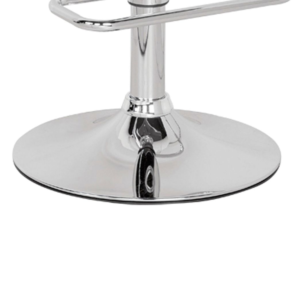 Smart Looking Adjustable Stool with Swivel, Clear & Chrome - View 2