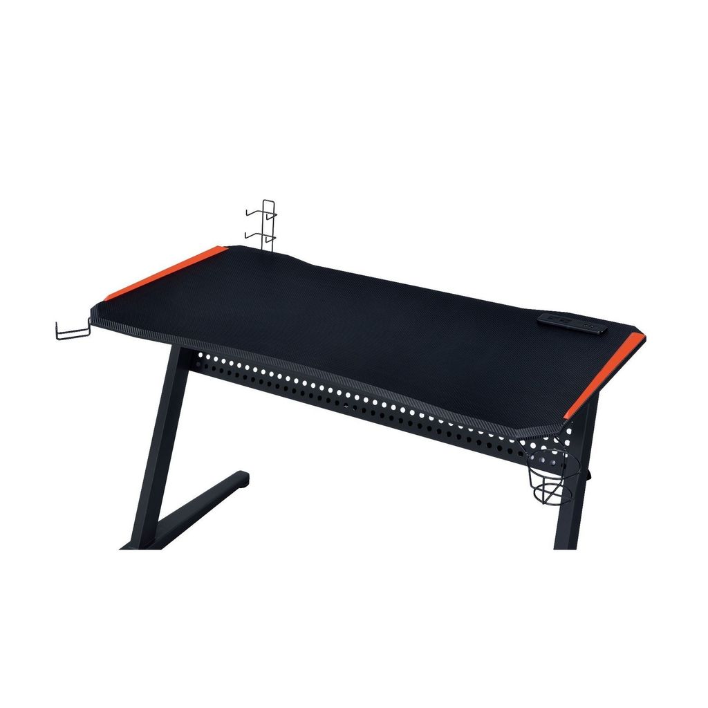 MDF Gaming Table with Cup and Controller Holders, Black - View 5