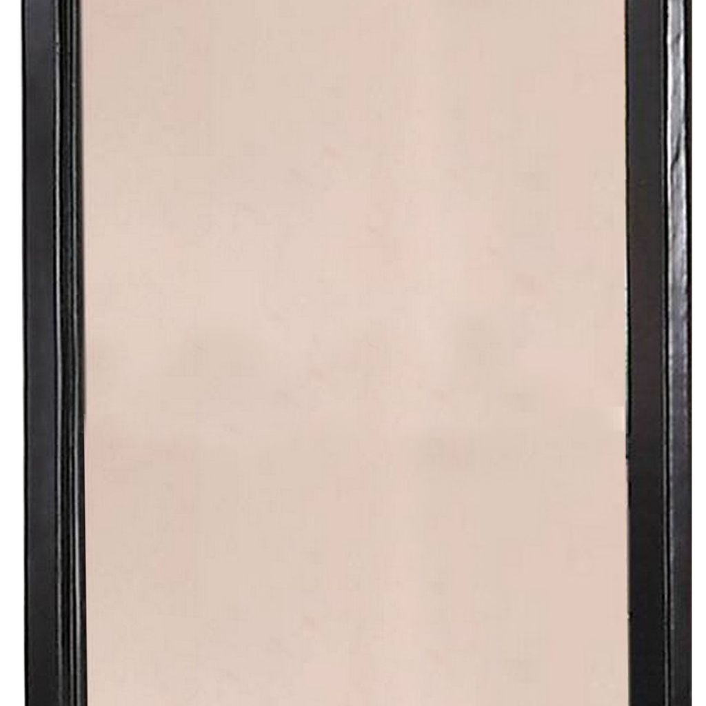 36 Inches Rectangular Wood Encased Mirror, Black - View 4