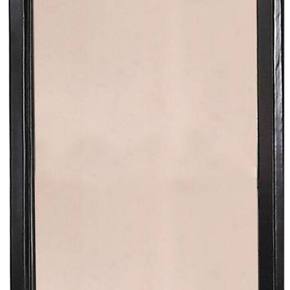 36 Inches Rectangular Wood Encased Mirror, Black - View 4