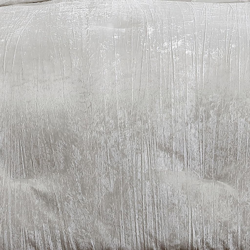 Jay 7 Piece Queen Comforter Set, White Polyester Velvet Deluxe Texture - View 3
