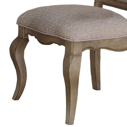 Button Tufted Upholstered Dining Side Chair, Set of 2, Beige - View 5