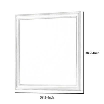 Square Molded Wooden Frame Dresser Mirror, Antique Silver - View 5