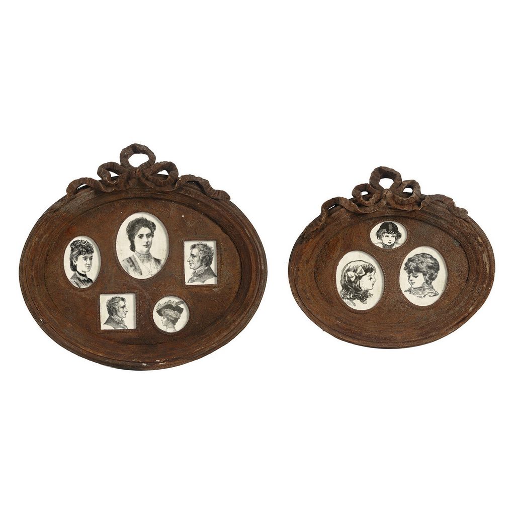 Traditional Style Rustic Photo Frame in Ceramic, Set of Two, Brown - View 3