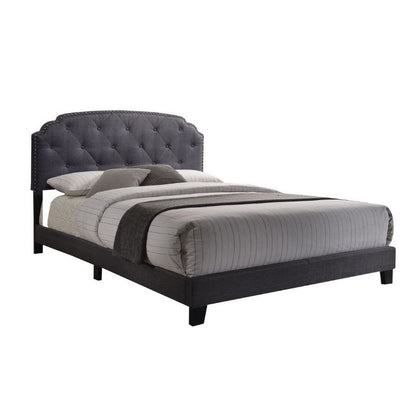 Modern Queen Bed, Gray Fabric - View 7