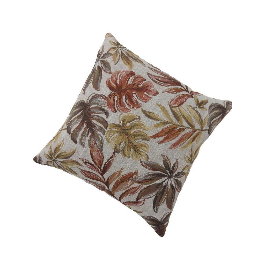 Contemporary Style Leaf Designed Set of 2 Throw Pillows, Red - View 3