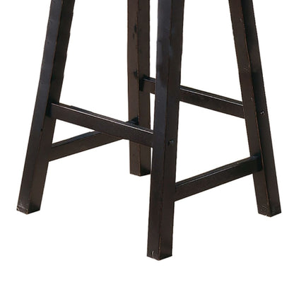 Wooden 29" Counter Height Stool with Saddle Seat, Black, Set Of 2 - View 7