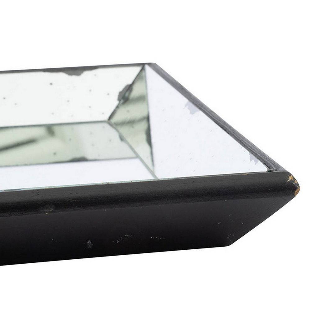 Inez 20 Inch Decorative Glass Tray, Silver Mirrored, Wall Hanger, Medium - View 4
