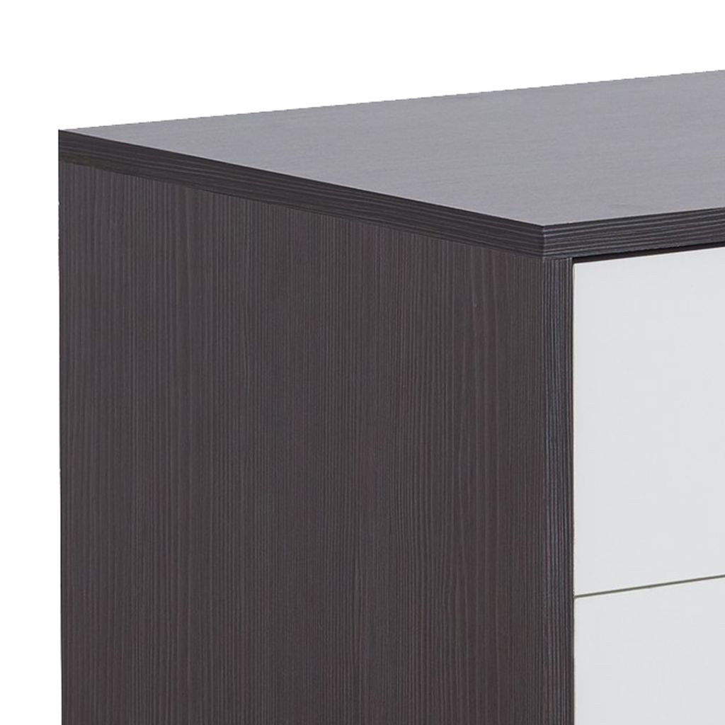 Classic 3 Drawers Wood Nightstand By Eloy, White & Black - View 5