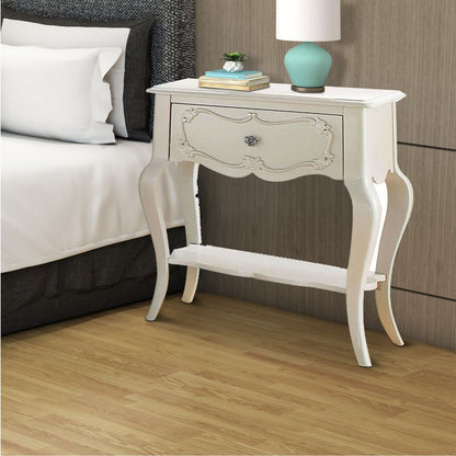 Beautiful Wood Nightstand By Edalene, Pearl White - View 7
