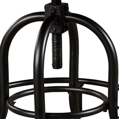 Zane 24 Inch Adjustable Swivel Counter Stool, Set of 2, Black Metal Base - View 3
