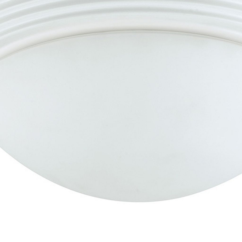 Dome Shaped Glass Ceiling Lamp with Hardwired Switch, White and Clear - View 3