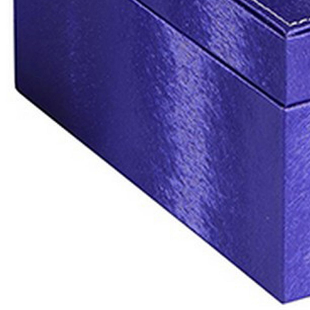 Jewelry Case with 2 Slots and Earrings Hanger, Blue - View 3