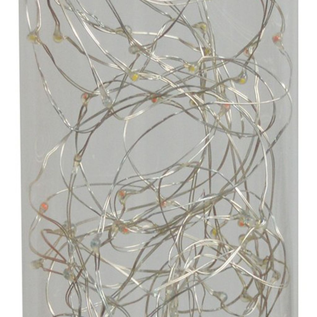 Column Table Lamp with Integrated Multicolored LED, Clear - View 4
