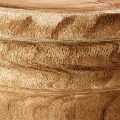 17 Inch Stool Accent Table, Paulownia Wood, Three Leg Base, Natural Brown - View 4