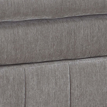 Luna 33 Inch Modular Ottoman, Three Layer Plush Cushioned Seat, Gray - View 4