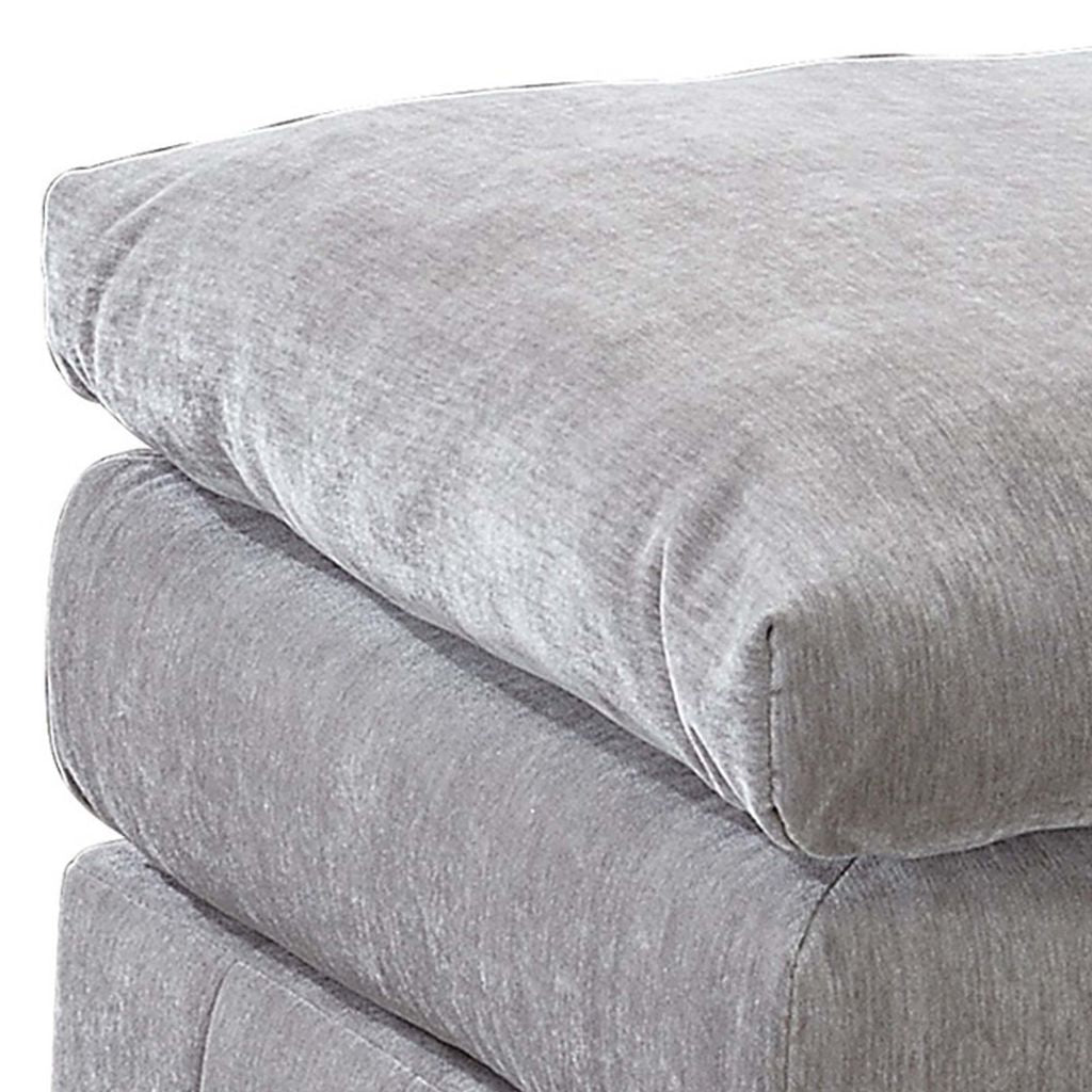 Luna 33 Inch Modular Ottoman, Three Layer Plush Cushioned Seat, Gray - View 2