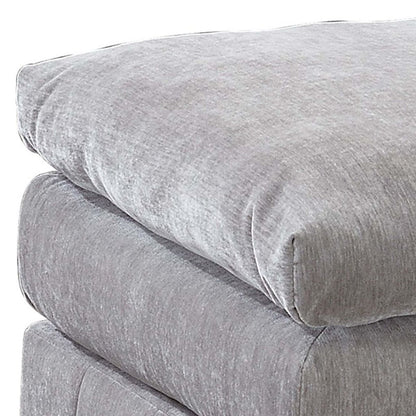 Luna 33 Inch Modular Ottoman, Three Layer Plush Cushioned Seat, Gray - View 2