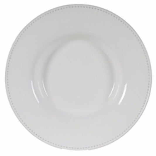 Enticing Round Decorative Porcelain Plate, White