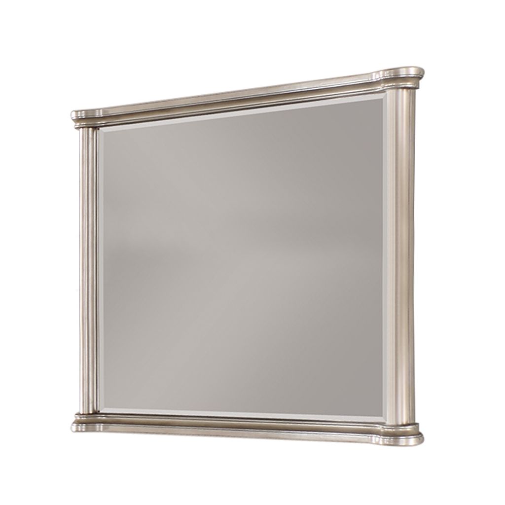 Ada 38 x 45 Rectangular Dresser Mirror, Molded Trim, Pine Wood, Brown