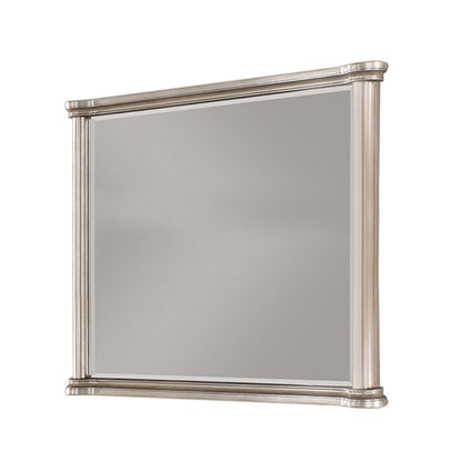 Ada 38 x 45 Rectangular Dresser Mirror, Molded Trim, Pine Wood, Brown