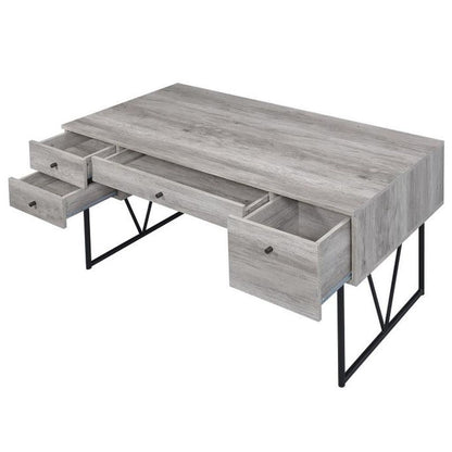 Chic Atelier Writing Desk 4 Drawer, Driftwood Gray - View 4