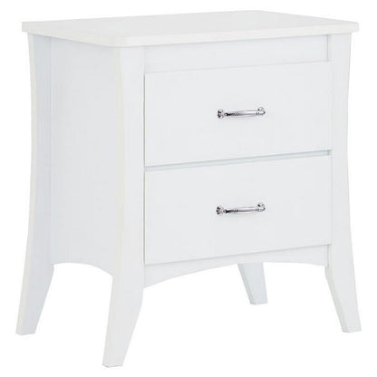 Contemporary Style 2 Drawers Wood  Nightstand By Babb, White - View 7
