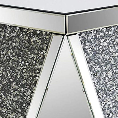 End Table with Square Mirrored Top, Clear - View 5