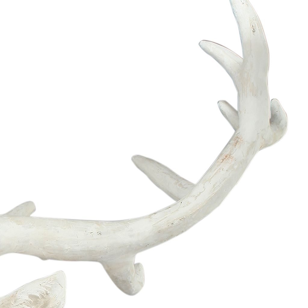 Magnesia Deer Head Wall Accent, White - View 4